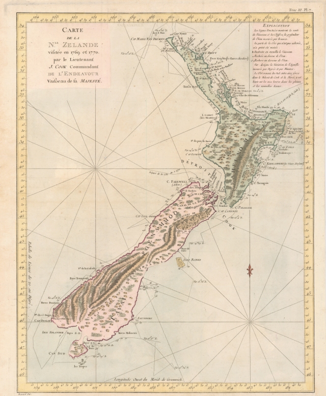 Cook's map of New Zealand